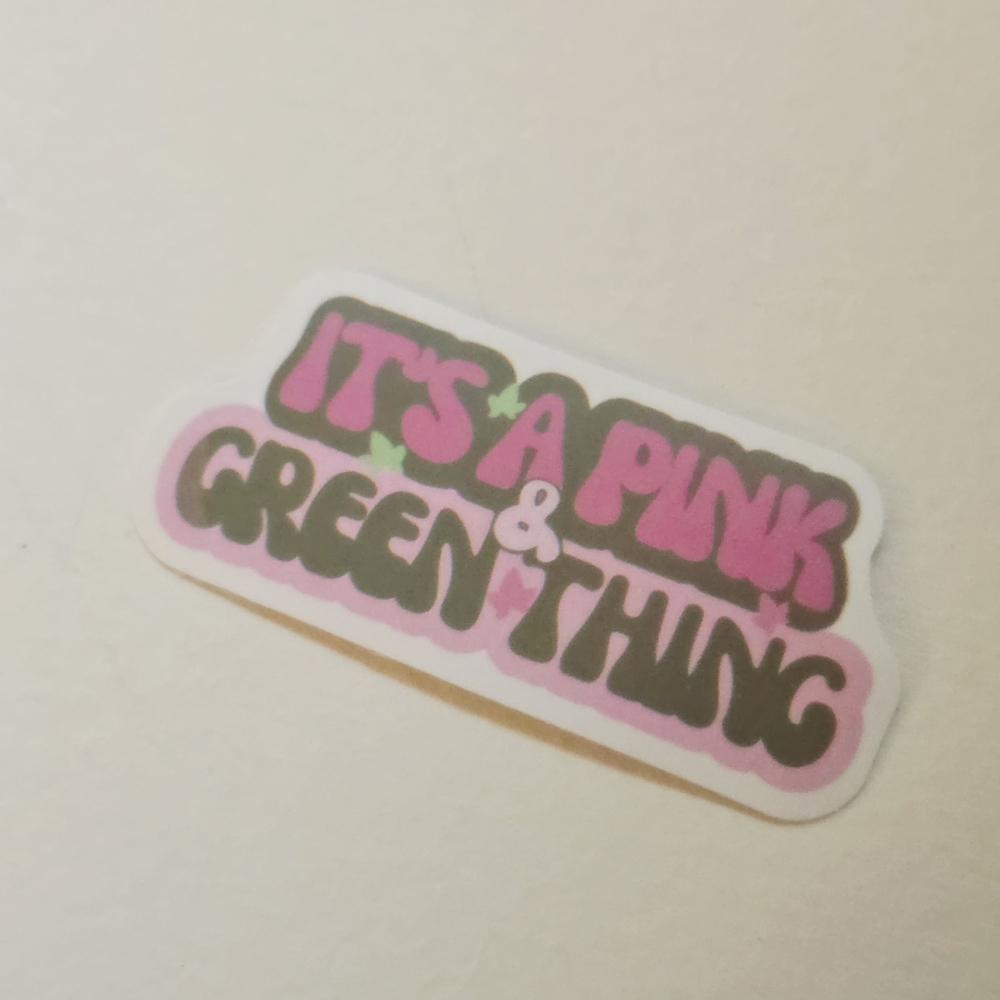 10/$10 Pink and Green Sticker